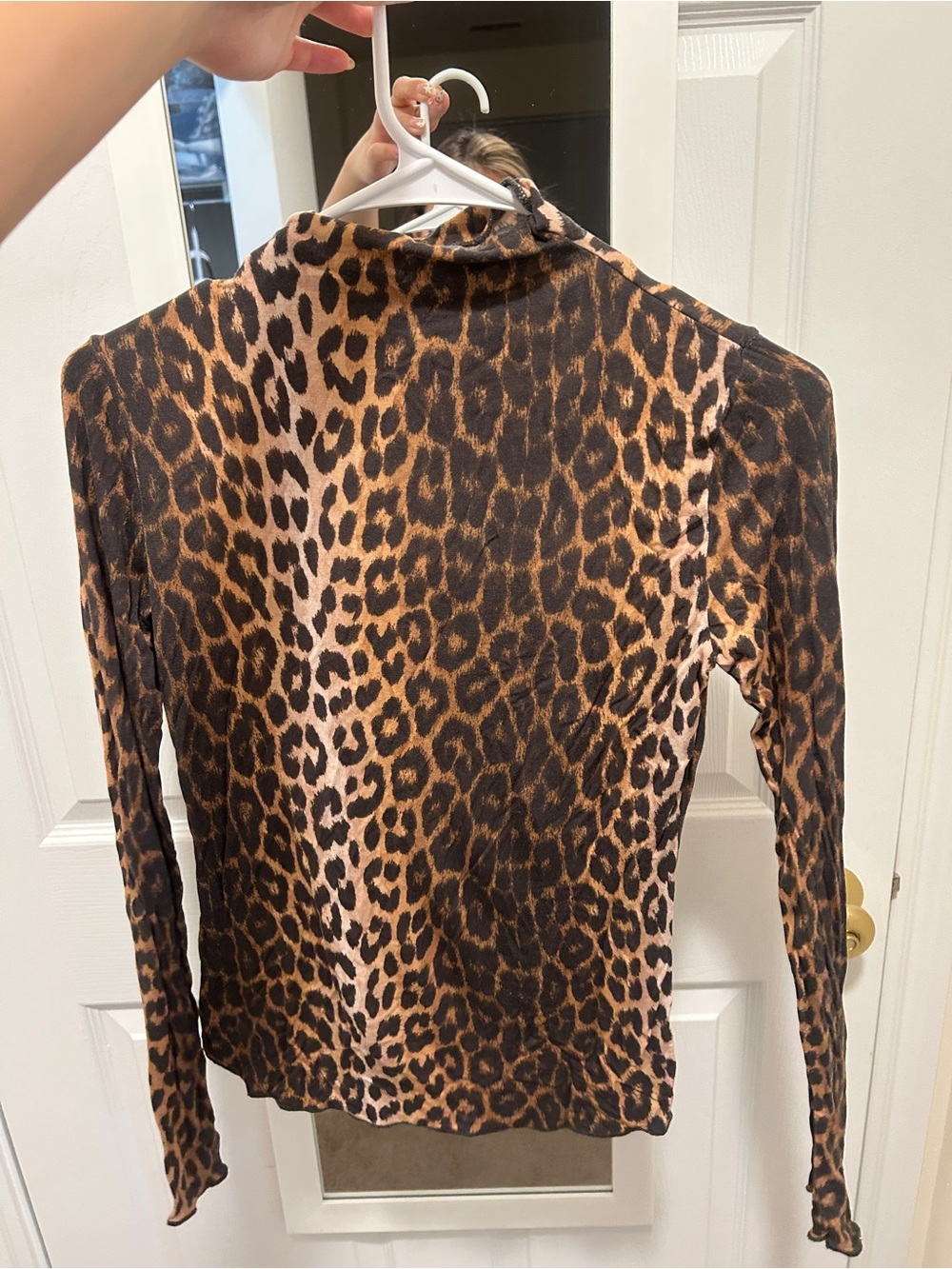 H&M Leopard Print Long Sleeve Top - Brown and Black
